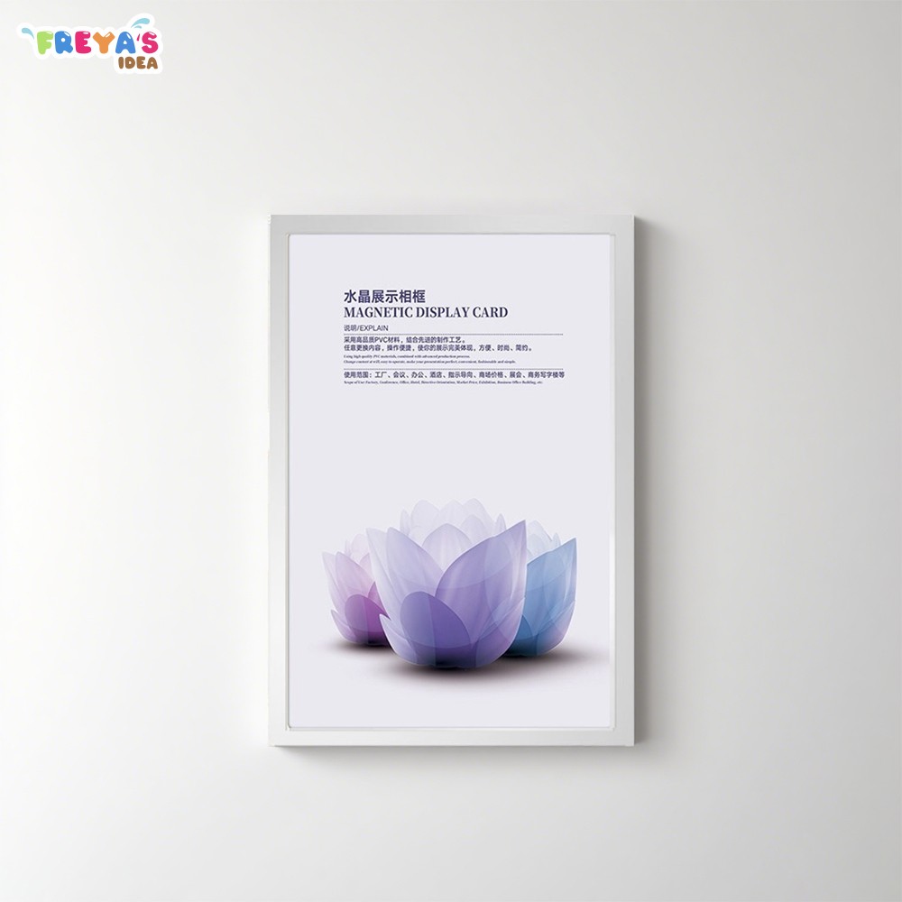 FR-C1342 Tempat Poster Magnetik PVC A4 Stiker Dinding Bingkai Foto Tempel Anti Slip / Frame Poster