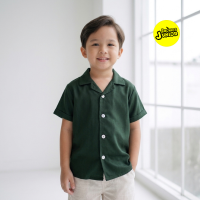 Bronkis Junior Kemeja Anak Laki Laki  Premium Rayon Warna Hijau Botol Polos