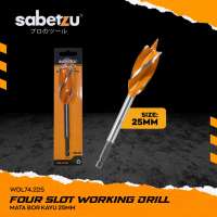 Sabetzu Mata Bor Kayu 10mm 12mm 16mm 18mm 20mm 22mm 25mm Auger Bit Three Point Four Slot Wood Working Drill Hex Handle 1/4″ As Hexagon 6.35mm - Mata Bor Kayu Plastik Plywood MDF Triplek Multiplek Paralon PVC Kerajinan Kayu Pertukangan Auger Drill Bit