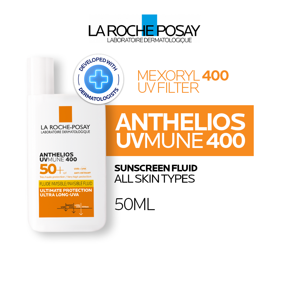 La Roche Posay Anthelios UVMune 400 Invisible Fluid SPF50+ PA++++ 50ml - Sunscreen Kulit Normal/ ...
