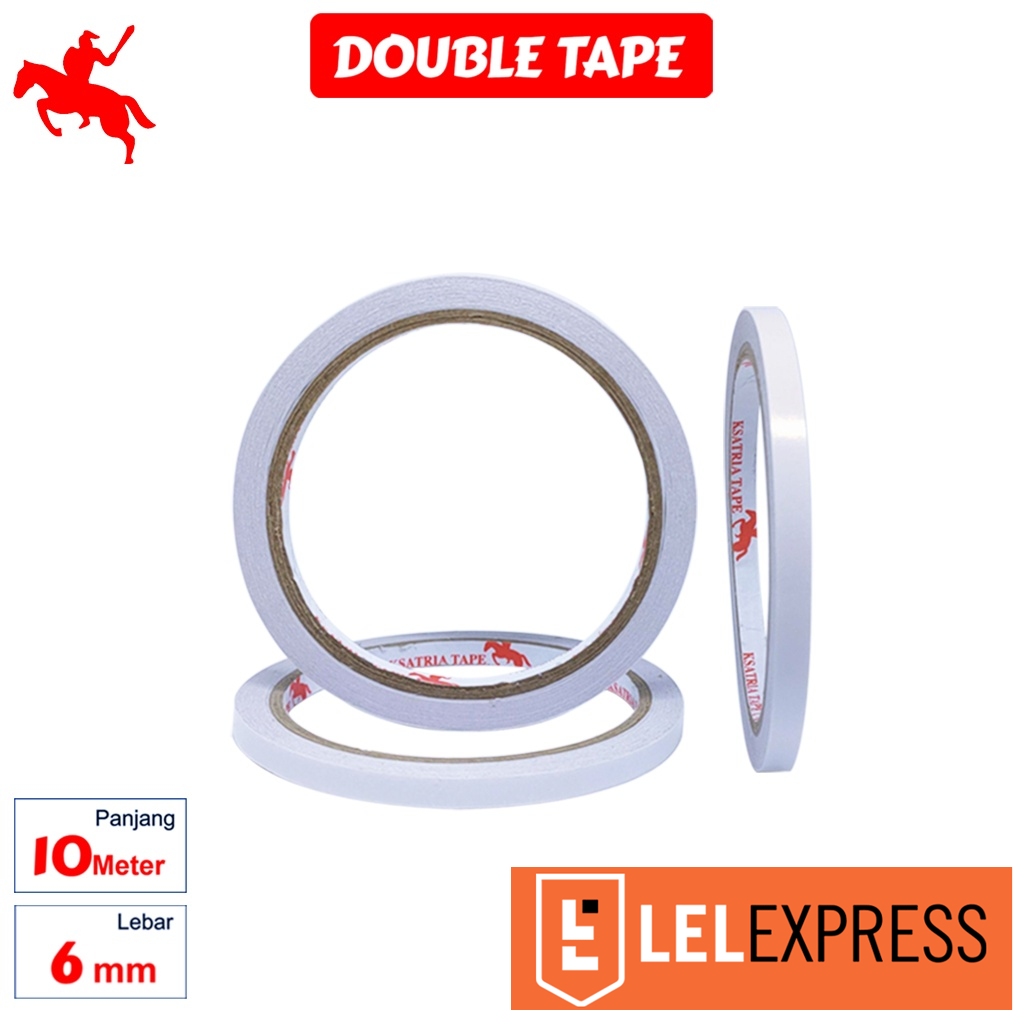 [TERMURAH] Double Tape Super Kuat KSATRIA Tape Double Tape 6 - 12 - 24 - 48 mm X 10m -Pcs