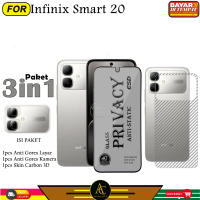 Paket 3in1 Tempered Glass Ceramic Spy Infinix Smart 20 Full Layar