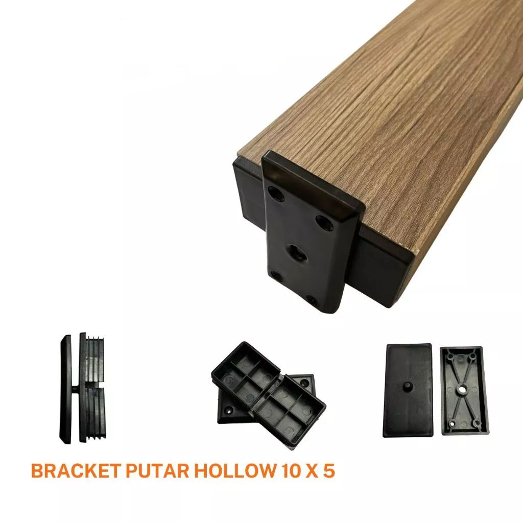 Set Komplit Bracket Hollow WPC 10x5 Penyangga Kisi-Kisi Partisi Dudukan Partisi Indoor