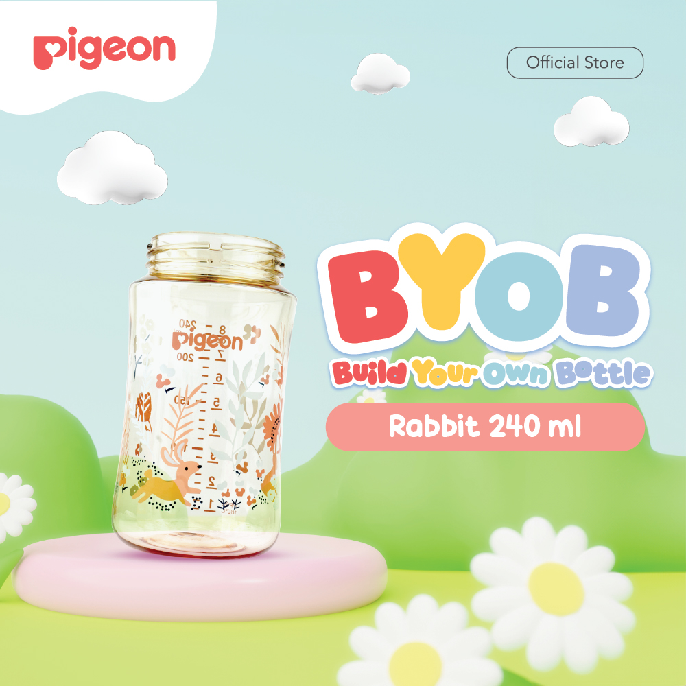 Pigeon BYOB Botol PPSU Wide Neck | Pilih Variasi | Original Asli | Botol Susu Bayi | Botol Susu Newborn | Medical Grade | Tahan Hingga Suhu 180 C | Anti Kolik | Belum Termasuk Nipple | BPA BPS FREE | Pilih Ukuran