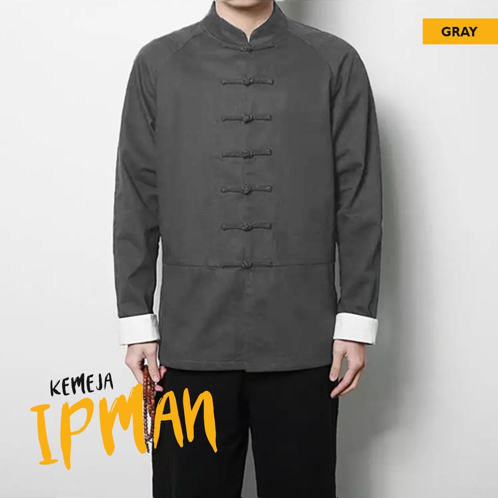 HEM KIP MAN KEMEJA PRIA LENGAN PANJANG KASUAL REGULER IMLEK CHINA TIONGHOA BAJU ADAT KUNGFU MERAH HITAM POLOS hem kip man kemeja pria lengan panjang kasual reguler imlek china tionghoa baju adat kungfu merah hitam polos