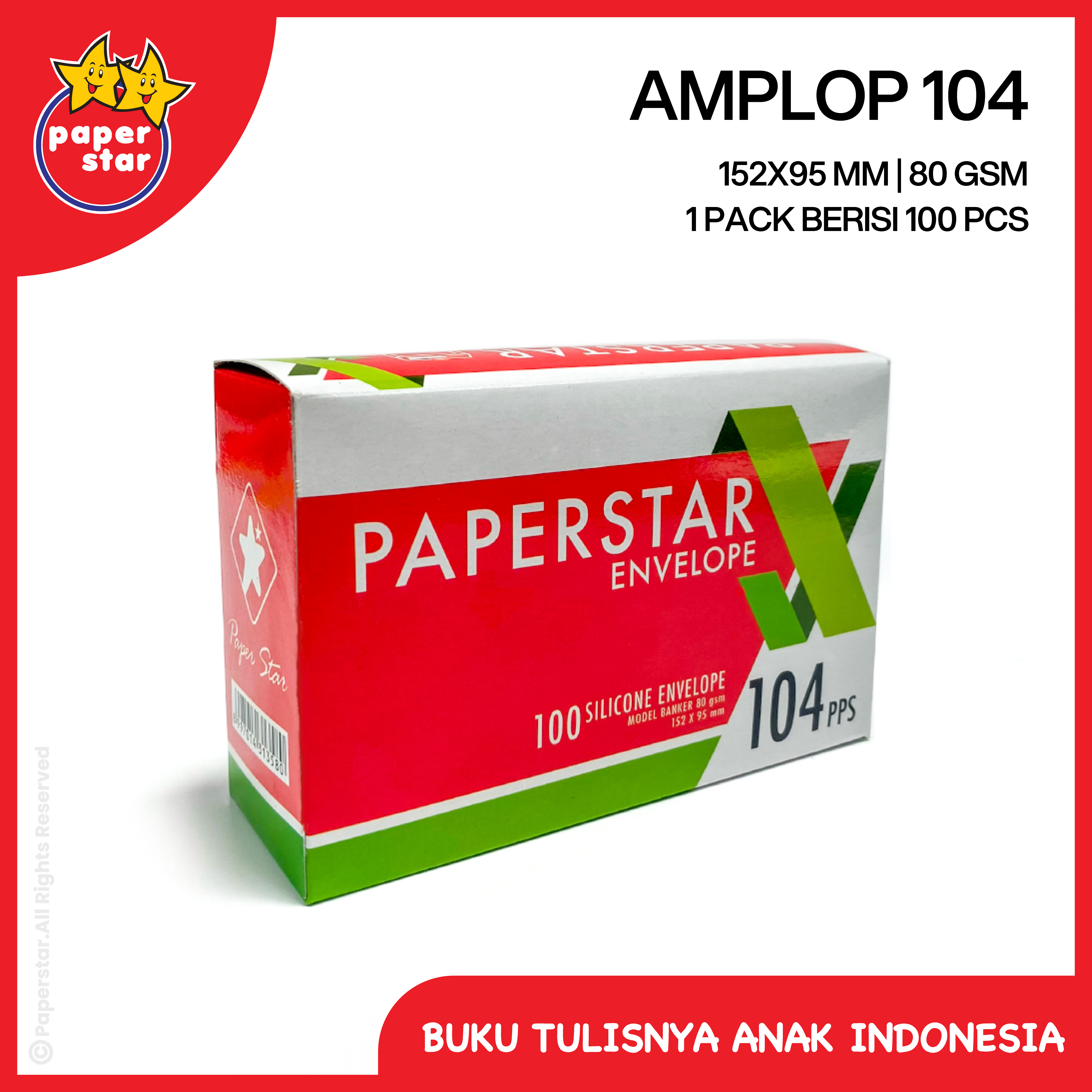 Amplop Putih 104 PPS Paperstar - Silicone Tape