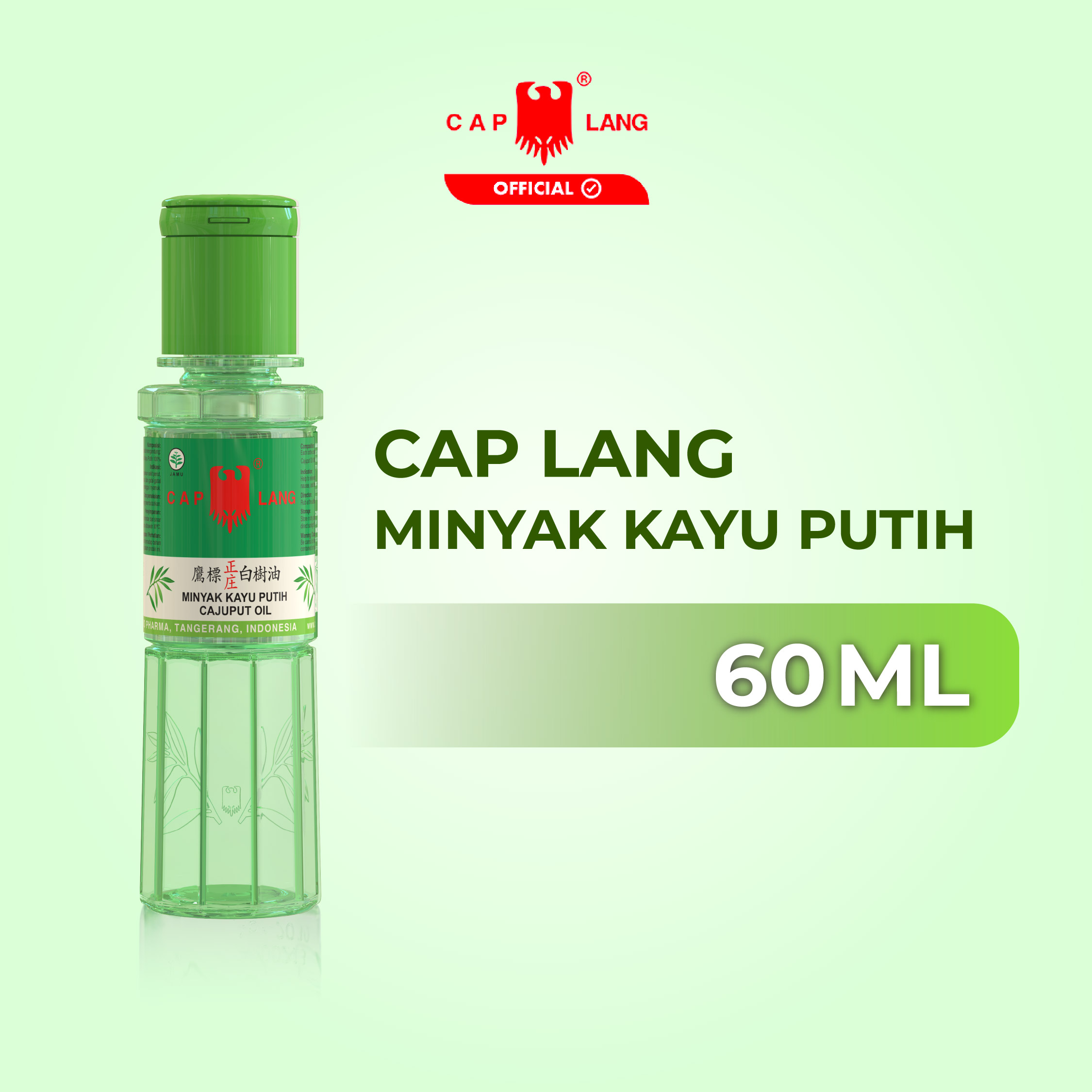 Cap Lang MINYAK KAYU PUTIH 60 ML - Memberikan rasa hangat Meringankan Sakit Perut Perut Kembung dan Rasa Mual