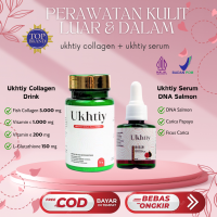 Bundling Paket UKHTIY Serum+Collagen With DNA Salmon dan Fish Collagen Membantu Mencerahkan dan Melembabkan Kulit serta Menghilangkan Garis Halus di wajah Halal BPOM