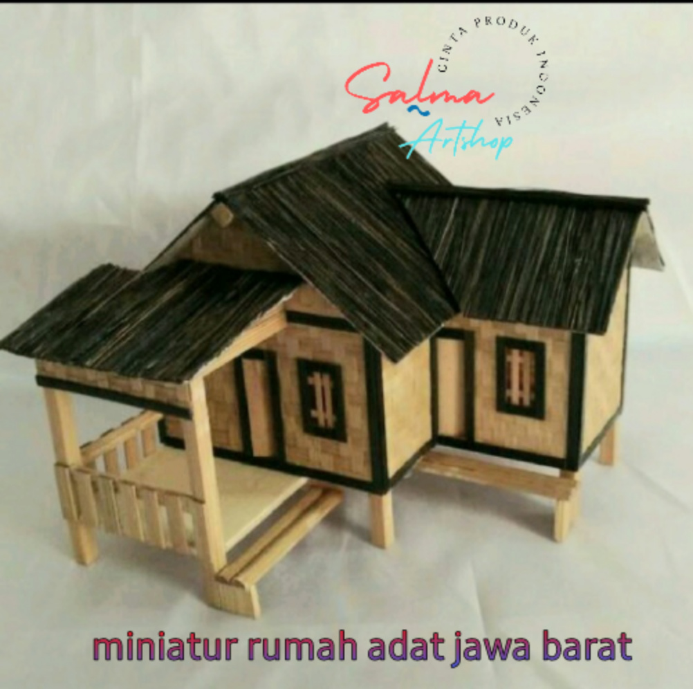 Miniatur Rumah adat sunda/rumah adat tradisional jawa baratkerajinan bambu