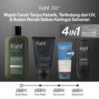 Kahf Paket 4in1 Personal Care Set - Bundle Perawatan Daily (Facial Wash Sunscreen Moist Body Wash Antiperspirant Deodorant Pomade) - Wajah Bebas Kusam & Jerawat Badan Anti Bau & Keringat Rambut Anti Lepek Bibir Lembap Anti Pecah