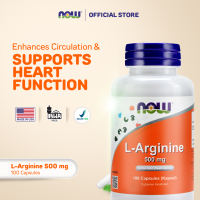 NOW Foods L-Arginine 500mg Amino Acid - 100 Veg Capsules