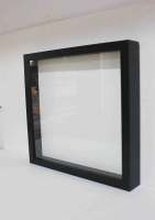 Bingkai Frame Blok kayu 3D Rongga 4cm 30x30 CM/hitam/Kaca
