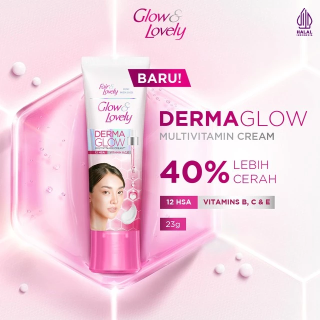 Glow & Lovely DermaGlow Multivitamin Cream 23g - 46g (Wajah +40% Lebih Cerah Glowing)