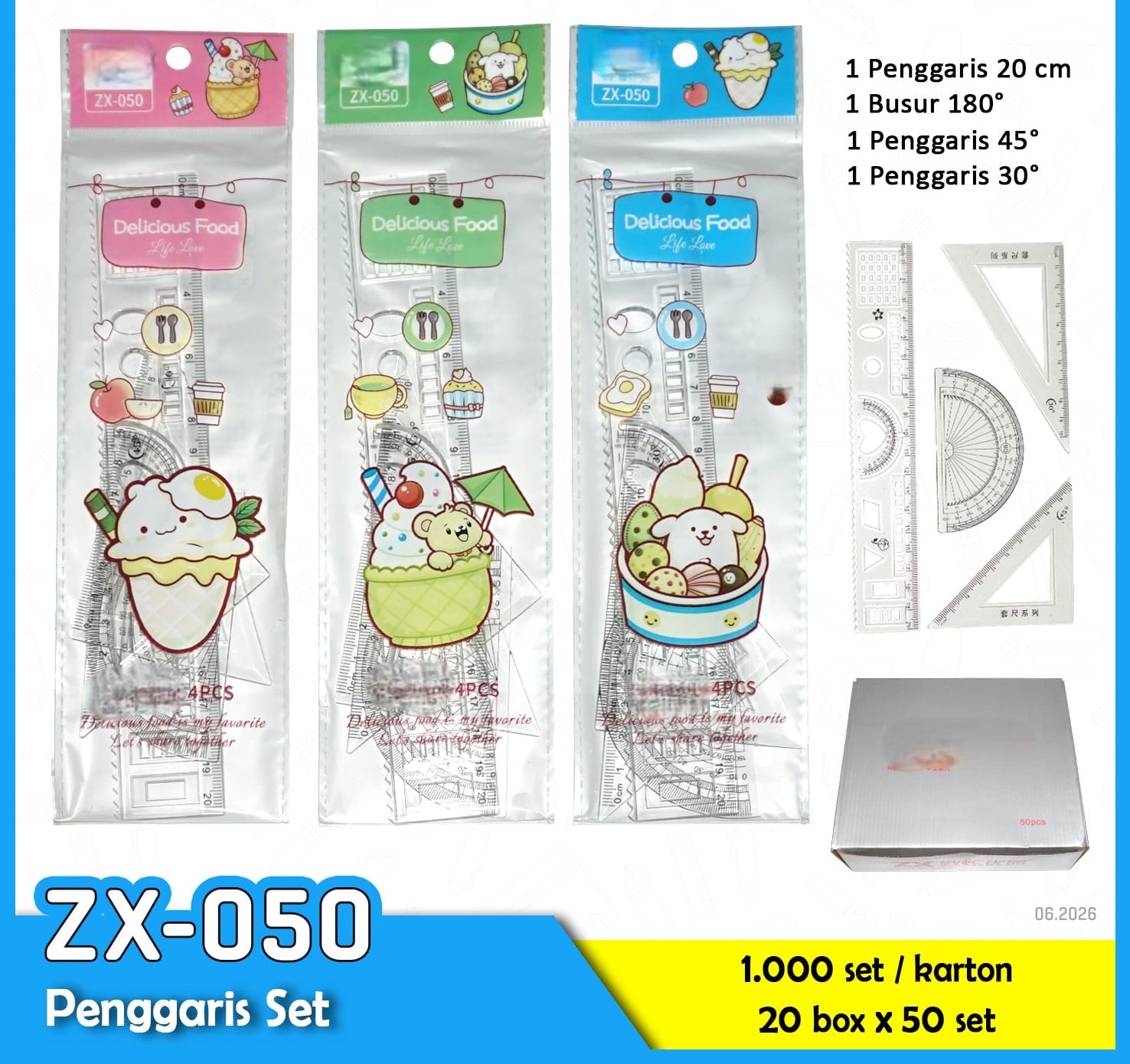 PENGGARIS SET ISI 4 (BOCAI)/GARISAN SET