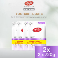[Paket isi 4] [HEMAT 30%] Lifebuoy Sabun Mandi Cair Yoghurt Care Refill 720gr