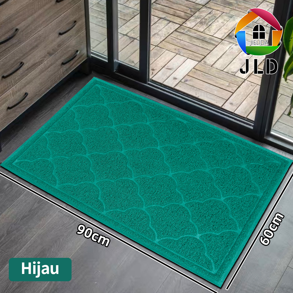 JieLiDa Keset Karpet Anti Slip PVC Mie Bihun 60x90cm Keset motif awan