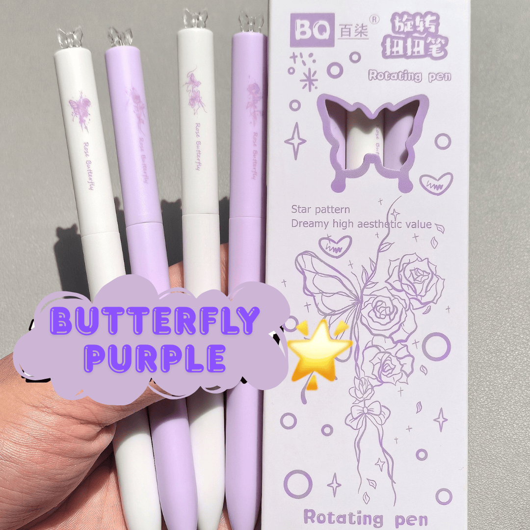 PULPEN GEL MEKANIK 1 SET ISI 4 PCS TINTA HITAM 05 MM DENGAN HIASAN CHARM PADA BAGIAN UJUNG