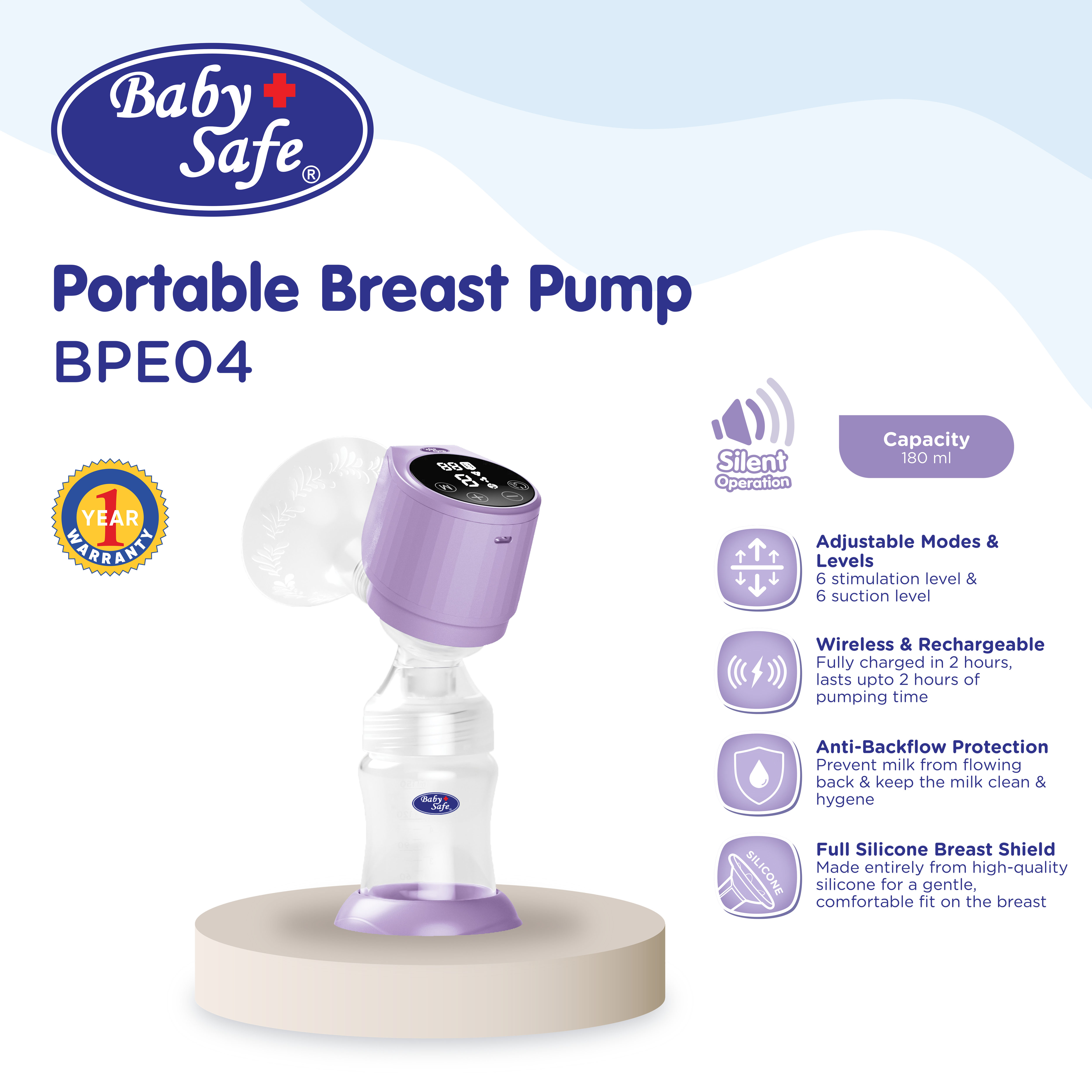 BabySafe - BPE04 - Portable Breast Pump | Pompa ASI portable