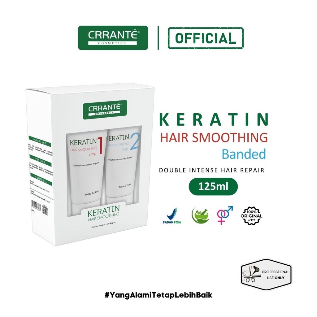 Crrante Keratin Hair Smoothing Banded 125 ml ( Step 1 & Step 2 )
