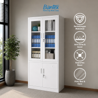 Bantex Lemari Arsip Pintu Kaca & Besi Steel Cabinet Lapisan Coating Tebal