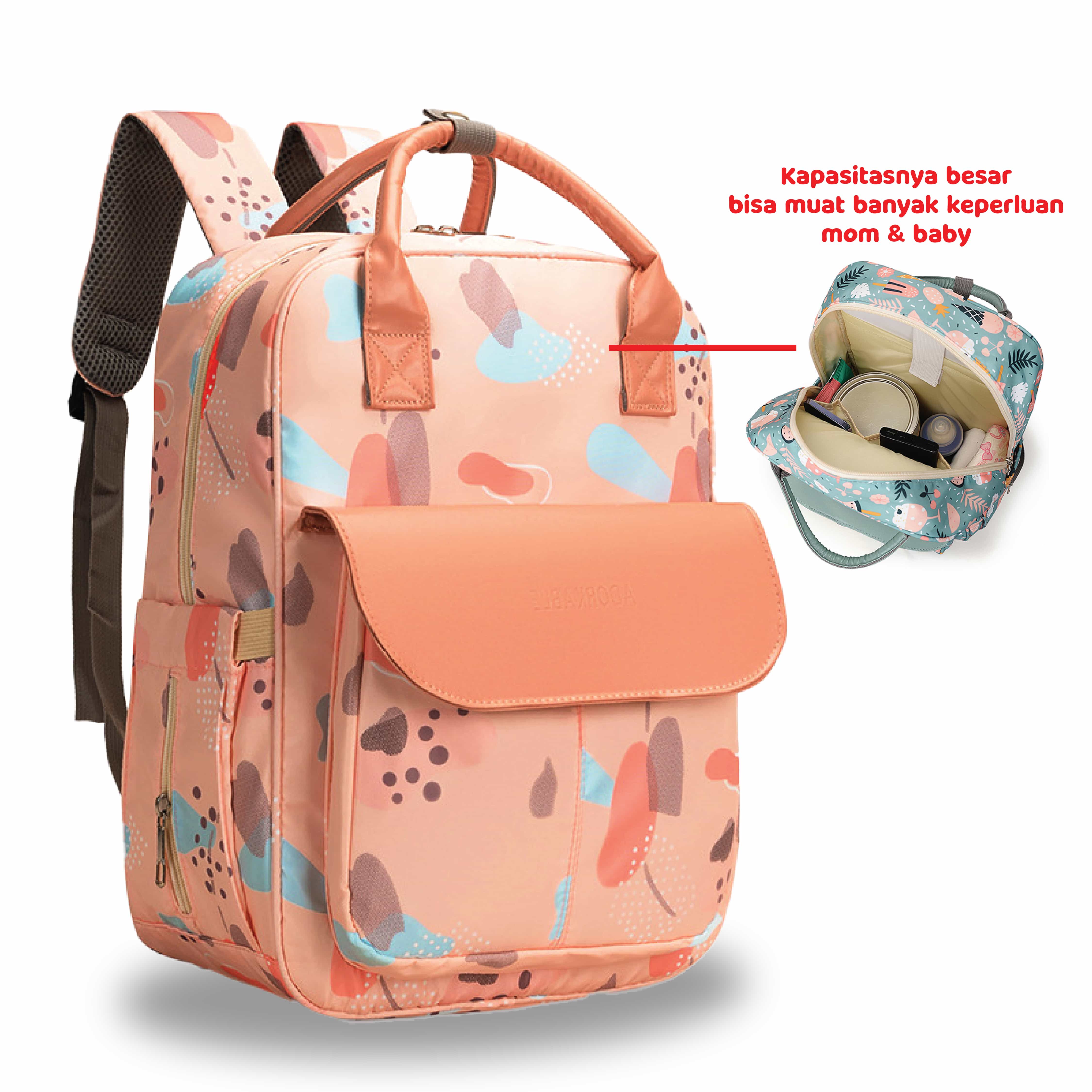 Mocababy Tas Bayi Multifungsi Baby Diapers Bag Perawatan Tas Perlengkapan Ransel Backpack Dengan Hook Cooler Bag