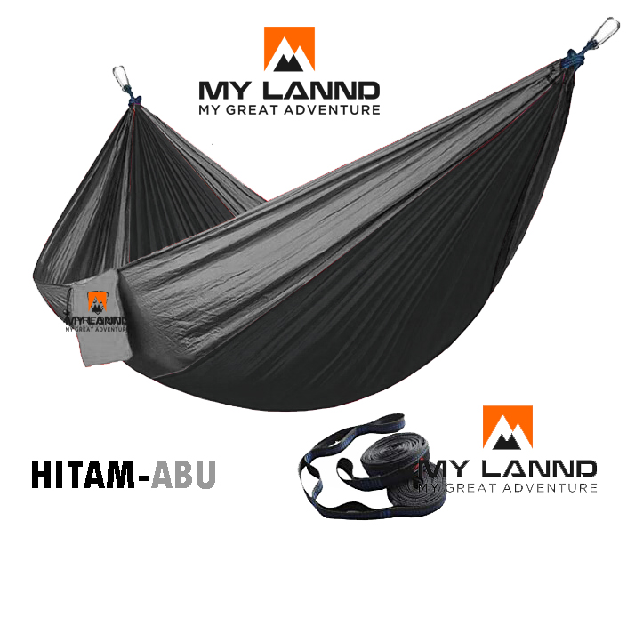 Hammock Single MYLANND kombinasi 2warna Ayunan Gantung Camping Outdoor Ringan Praktis Untuk Pendaki Hiking Traveling Backpacking Hamock Hemock Hemok Murah