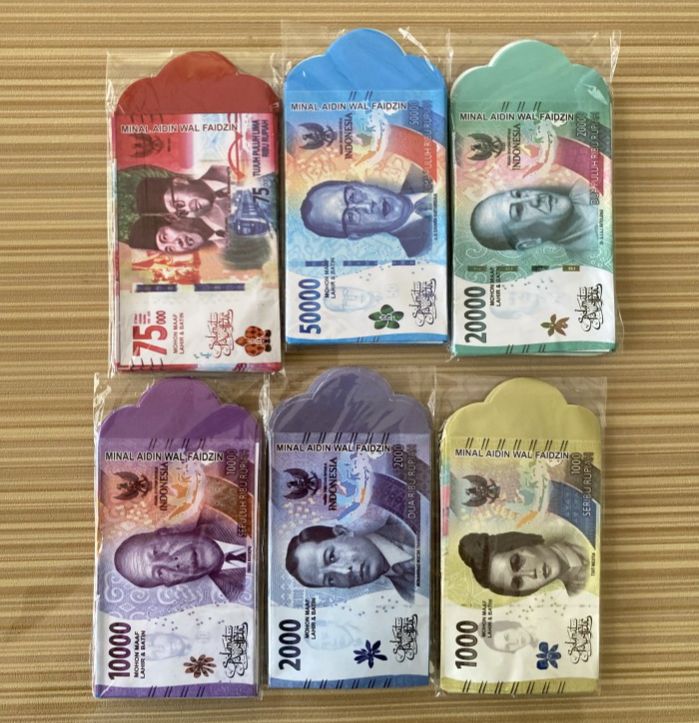 Amplop Lebaran Motif Uang Terbaru 1 Pack Isi 8 pcs