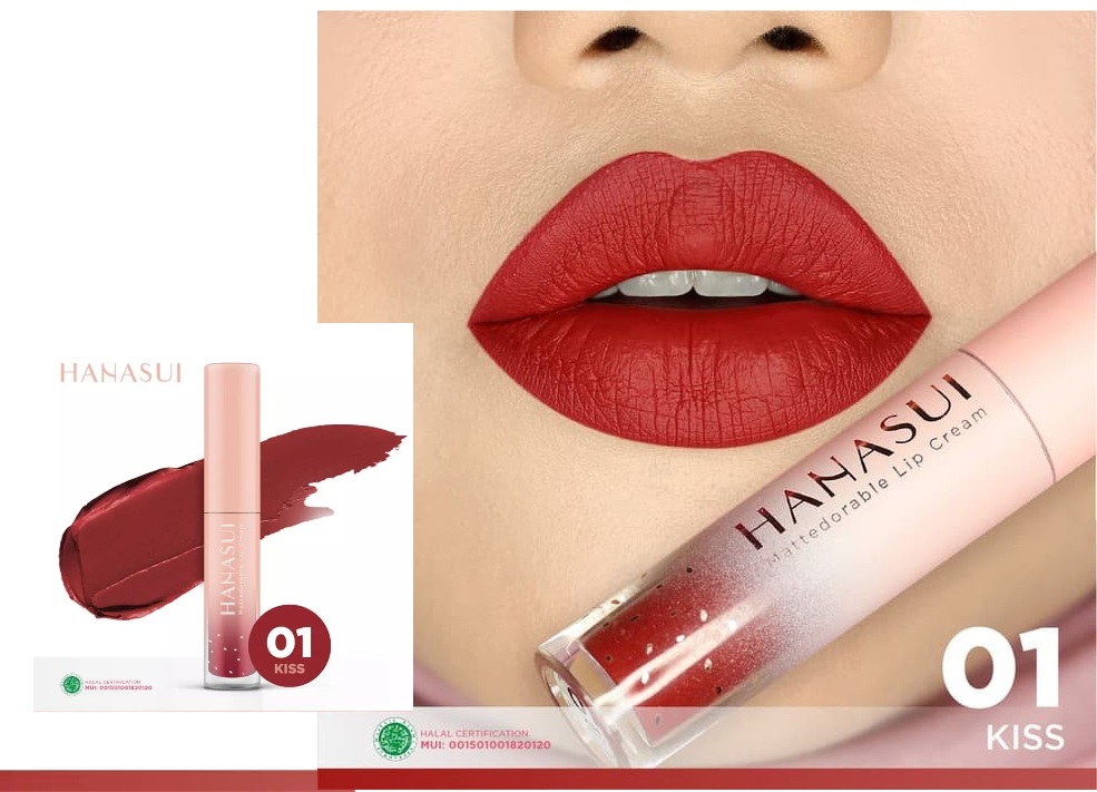 BPOM Hanasui Velvet Matte Mattedorable Boba Edition Lipstick Liquid Lip Cream Double Moisturizing...