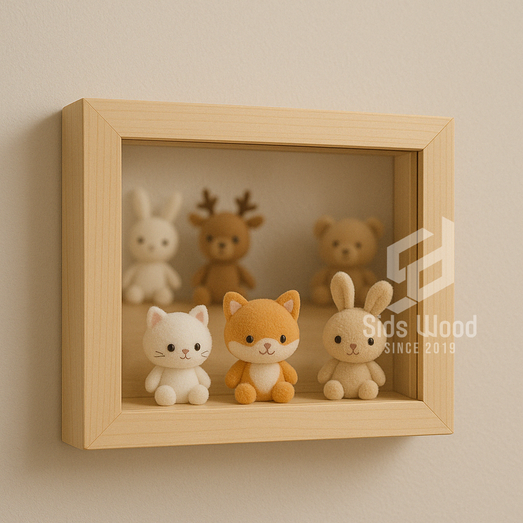 SidsWood [3D4R] Bingkai 3D 10x15 cm 4R Frame Mahar Kayu Jati Belanda Pigura Bunga Foto Gift Hantaran