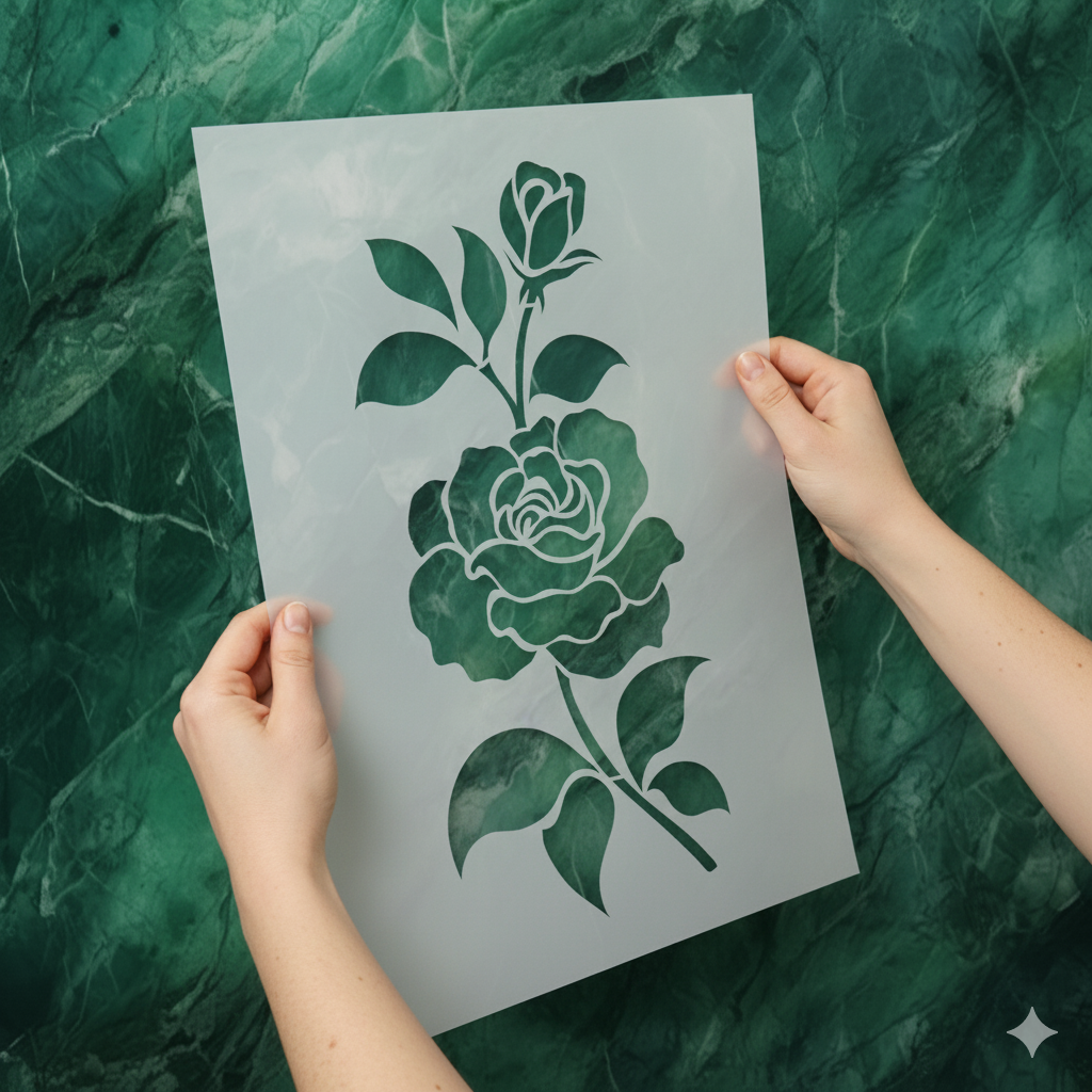 ● STENSIL Bunga daun Tipe 4