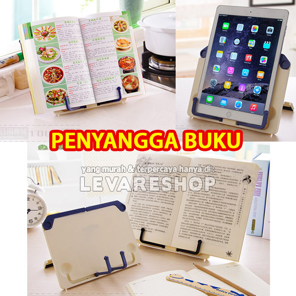 Penyangga Buku Berdiri + Tuas Penahan Lembar Halaman Saat Membaca - Book Stand Reading Holder Sandaran Tatakan Standing Buku