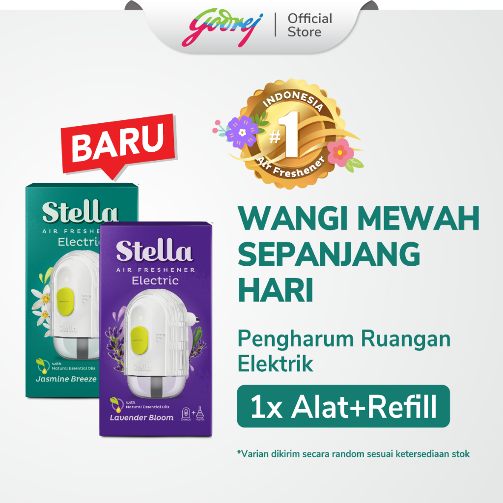 [ALAT+REFILL] Stella Air Freshener Electric Device Set Random Variant - Pengharum Ruangan Elektrik Pewangi Rumah
