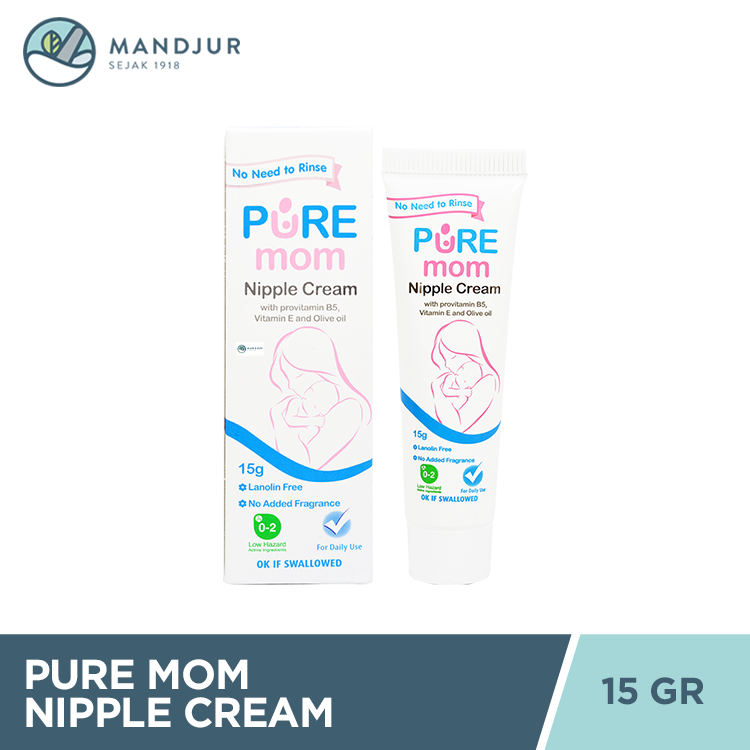 Pure Mom Nipple Cream 15 Gram - Krim Perawatan Puting Ibu Menyusui