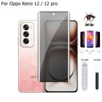 TEMPERED GLASS SPY OPPO RENO 10 5G / RENO 10 PRO / RENO 10 PRO PLUS / RENO 11 / RENO 11 PRO / RENO 12 / RENO 12 PRO / RENO 8T 5G SCREEN PROTECTOR PRIVACY UV GLASS ANTI SPY ANTI INTIP