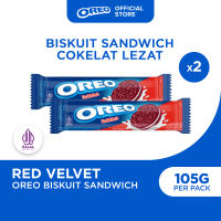 [Paket isi 2] Oreo Biskuit Krim Red Velvet 105gr - Biskuit Sandwich Red Velvet dengan Krim Rasa Cheesecake