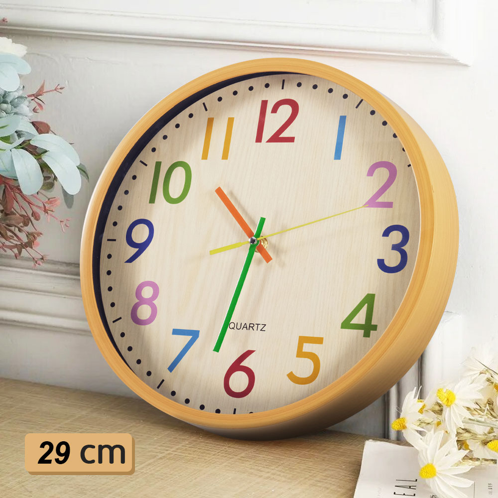 PROMO Jam Dinding Bulat Quartz model Glow in The Dark diameter 30CM bahan Plastik + Mika