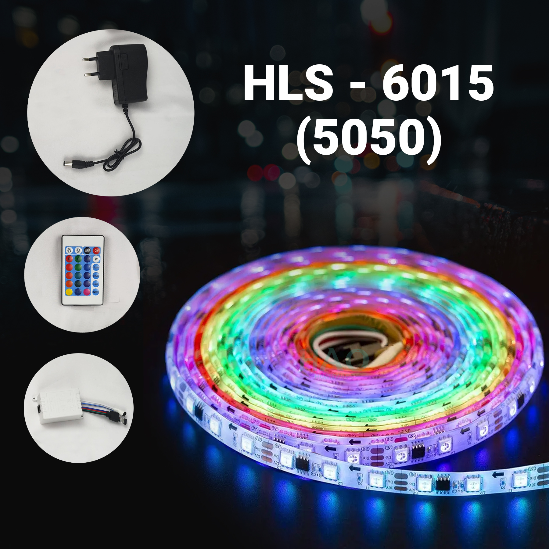 Lampu LED Strip 2835 RGB 5Meter Strip LED Komplit Adaptor Remote Warna Warni WATERPROOF IP65