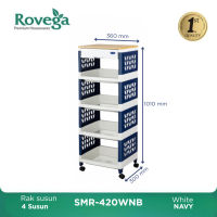 Rovega Supra Rak Susun Plastik Premium With Laci & 4 Roda 3&4 Susun SMR-320/SMR420