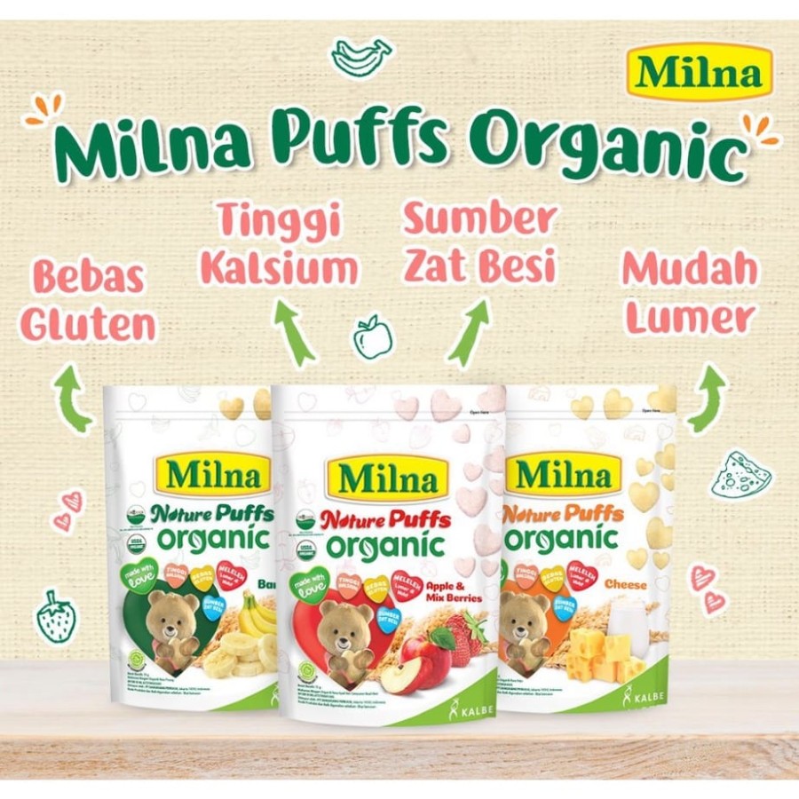 MILNA Nature Puff Organic Pouch 15gr makanan bayi