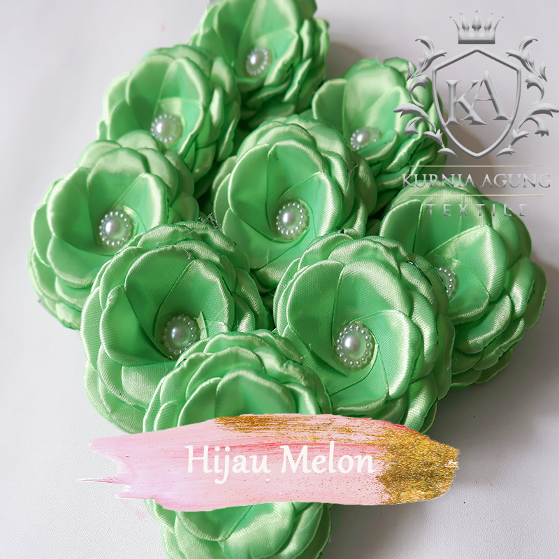 Bunga Satin Gardenia / Bunga Mawar Hiasan Hantaran Pernikahan Souvenir Parcel dijual Per 1 Pcs