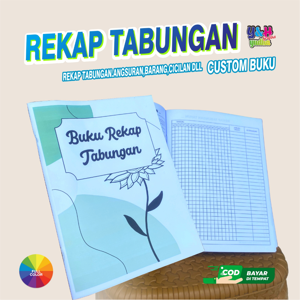 Custom buku rekap tabungan | rekap angsuran | rekap barang rekap cicilan Y&H Yudha Grafika