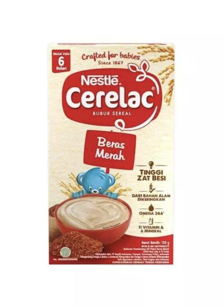 CERELAC Bubur Bayi Rasa Beras Merah Susu Box 120g exp 2026