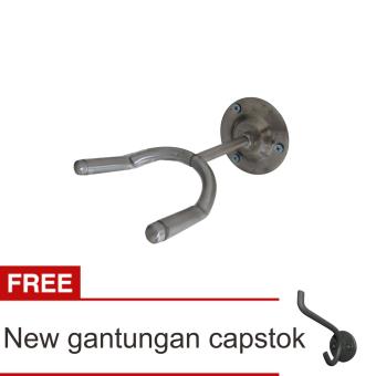 Lanjarjaya Stainless Steel Stand Gitar Dinding / Stand Gitar Gantung + New Gantungan Capstok