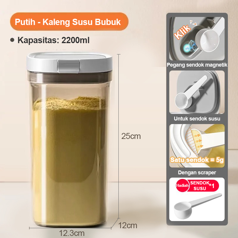 XMVP Wadah Penyimpanan Kedap/Tempat Susu Bubuk Bayi /Tempat Penyimpanan Dapur Serbaguna/800ml/1200ml