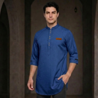 Baju Koko Kurta Pria Dewasa Bahan Katun Premium Madinah Impor Tangan 3/4 Brand Azlina Indonesia