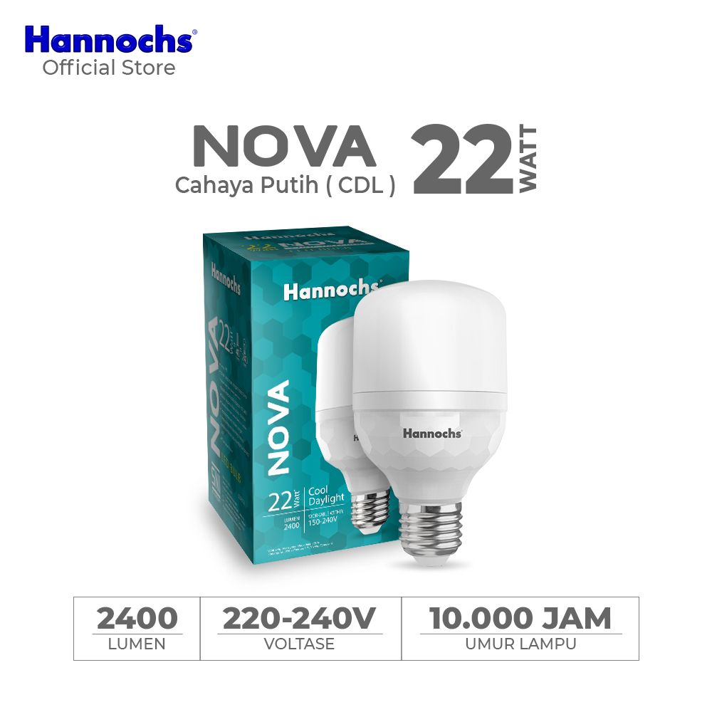 Hannochs Lampu Bohlam LED NOVA 22W Cahaya Putih
