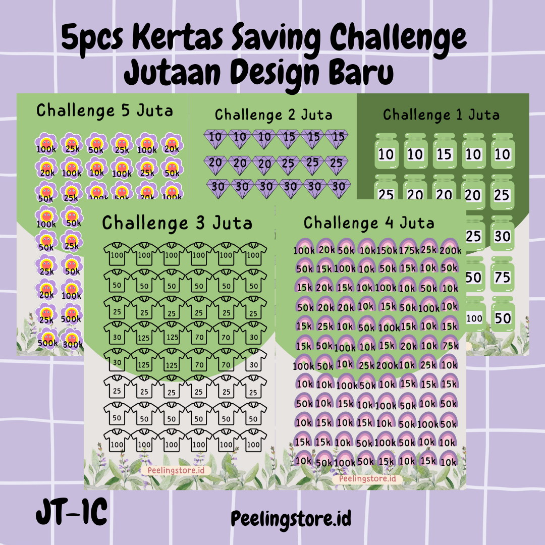 5PCS KERTAS SAVING CHALLENGE JUTAAN VOL. 1