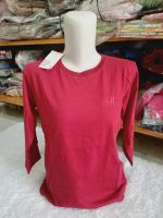 H&M Kaos Cewek Lengan Panjang 7/8 Logo Bordir