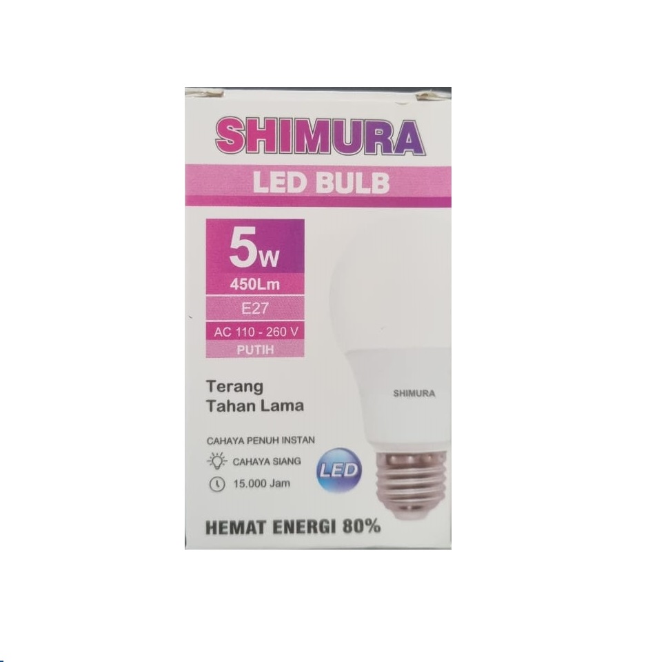 Bola Lampu Bohlam / LED BULB SHIMURA/ Lamp HEMAT Energi MURAH Berkualitas Super Terang Tahan lama Cahaya PUTIH 5w 7w 9w 12w 15w 18WATT