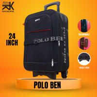 Koper kain 24 inch Polo Ben ukuran bagasi- koper roda 2 - tas travel -Tas koper - koper softcase - koper kain - koper 2 roda - koper expand - koper anti maling - koper murah - koper  bahan - koper premium - koper cowok - koper anti air - bayar di tempat